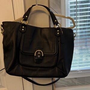 Coach Black Tote with Gold Hardware
